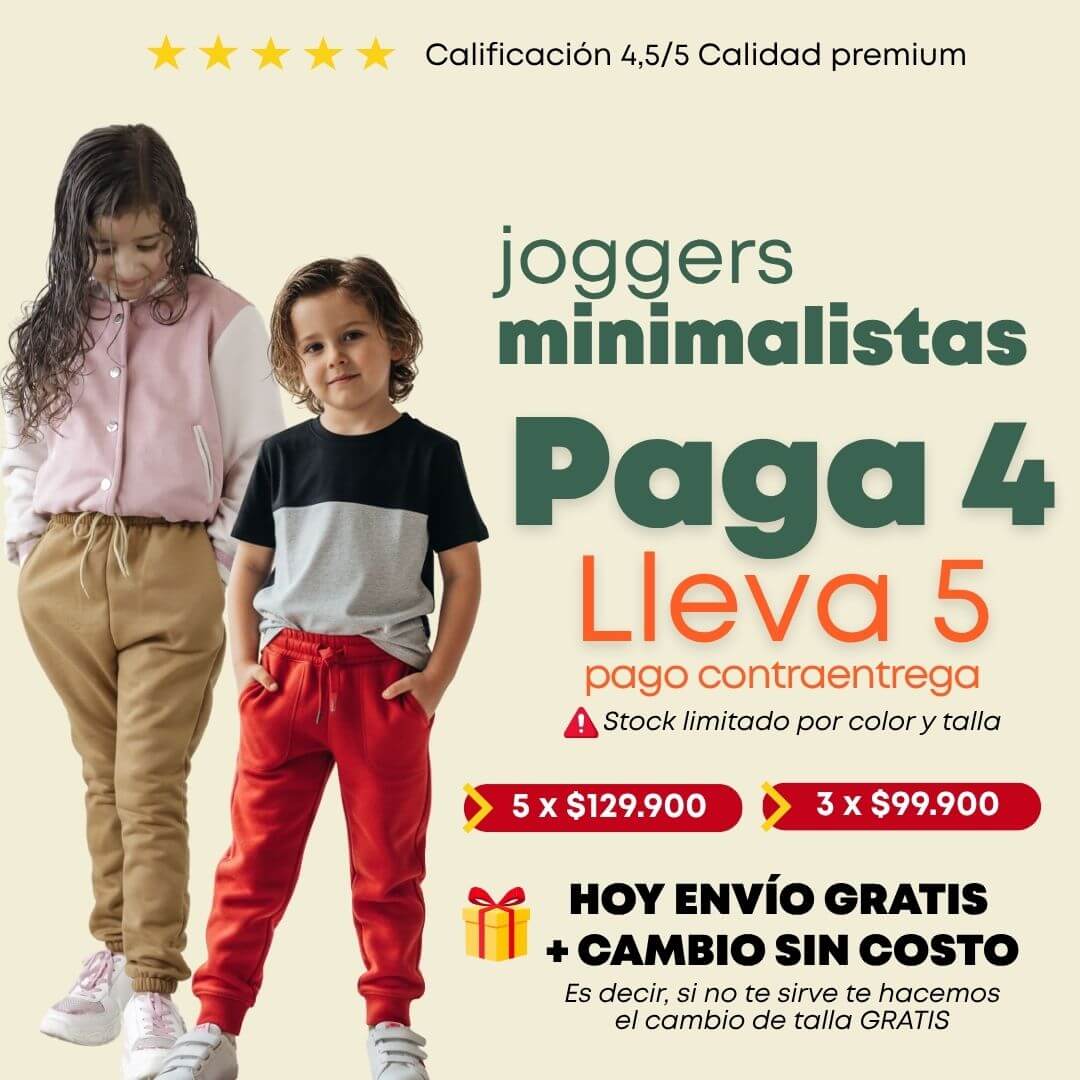 PROMOCIÓN - PAGA 4 Y LLEVA 5 JOGGERS PARA NIÑO/NIÑA