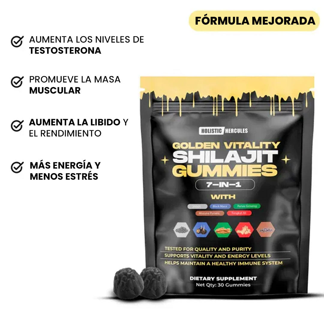 Gomas de Shilajit x60: Suplemento natural para mejorar estrés, ánimo y rendimiento 💪🔥