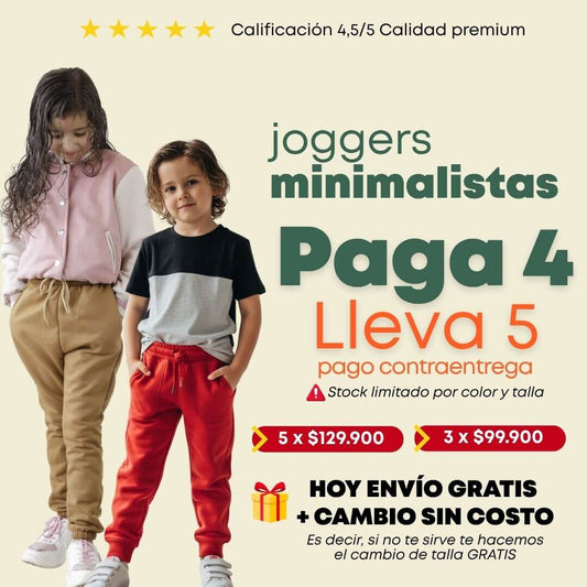 PROMOCIÓN - PAGA 4 Y LLEVA 5 JOGGERS PARA NIÑO/NIÑA