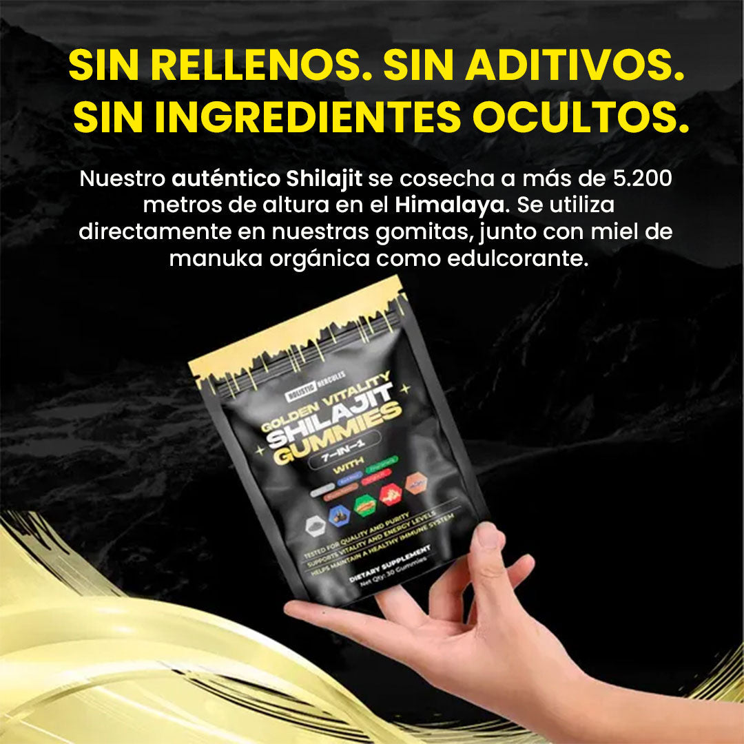 Gomas de Shilajit x60: Suplemento natural para mejorar estrés, ánimo y rendimiento 💪🔥