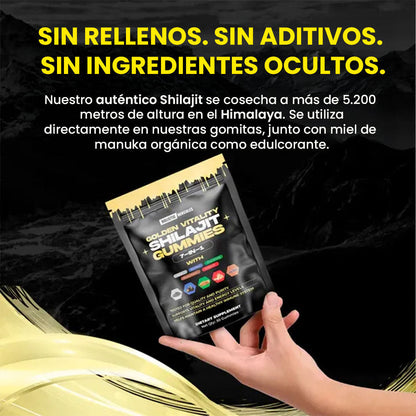 Gomas de Shilajit x60: Suplemento natural para mejorar estrés, ánimo y rendimiento 💪🔥