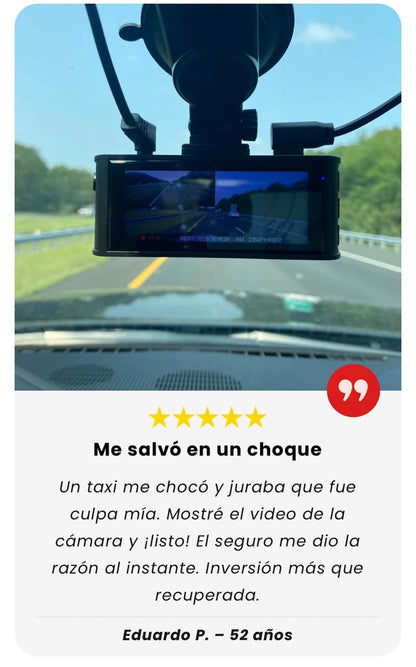 Cámara de Seguridad Vehicular 1080p – Triple Protección en Cada Trayecto