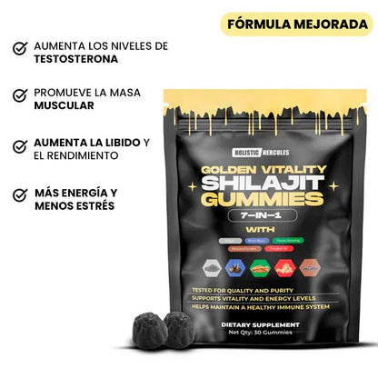 Gomas de Shilajit x60: Suplemento natural para mejorar estrés, ánimo y rendimiento 💪🔥