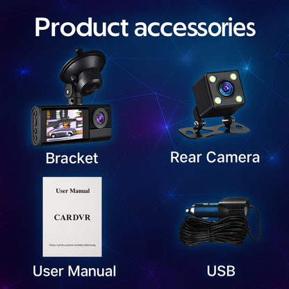 Cámara de Seguridad Vehicular 1080p – Triple Protección en Cada Trayecto