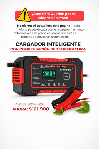 🔥 OFERTA ESPECIAL POR TIEMPO LIMITADO:  De $99.99 por SOLO $43.99 – Enusic 12V, el cargador que revive tu batería
