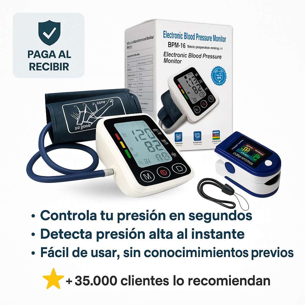 Super Combo Salud 2×1: Oxímetro + Tensiómetro En Español