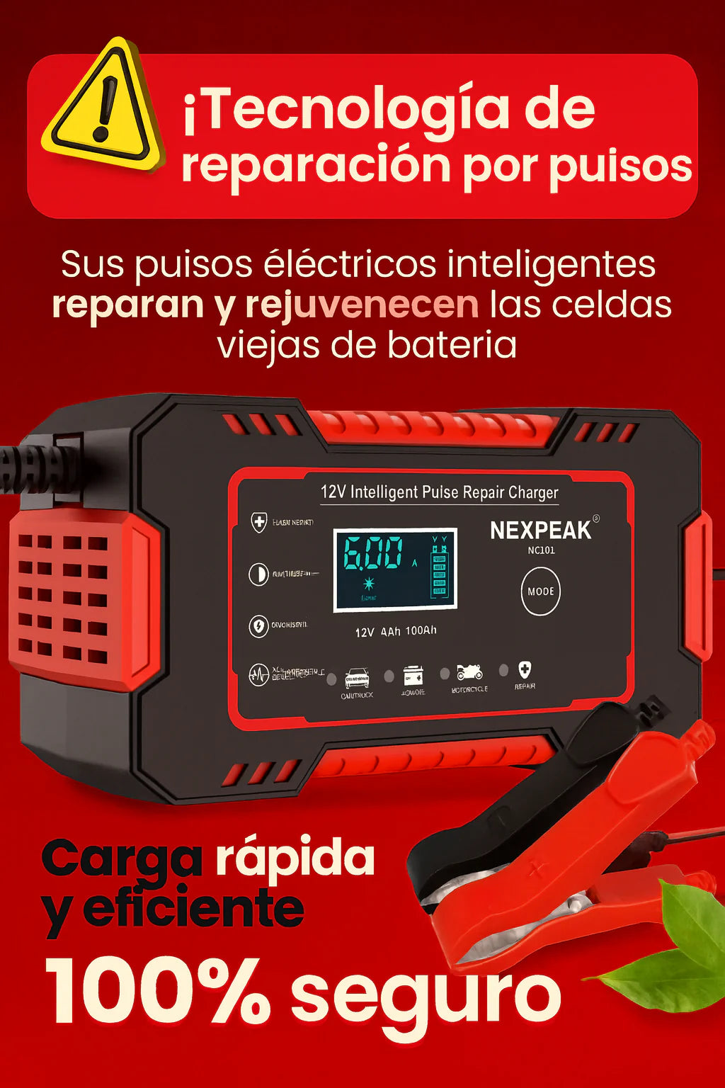 🔥 OFERTA ESPECIAL POR TIEMPO LIMITADO:  De $99.99 por SOLO $43.99 – Enusic 12V, el cargador que revive tu batería